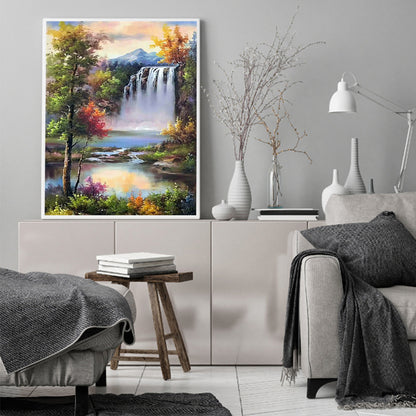 Waterfall Scenery - Full Round Drill Diamond Painting 50*60CM