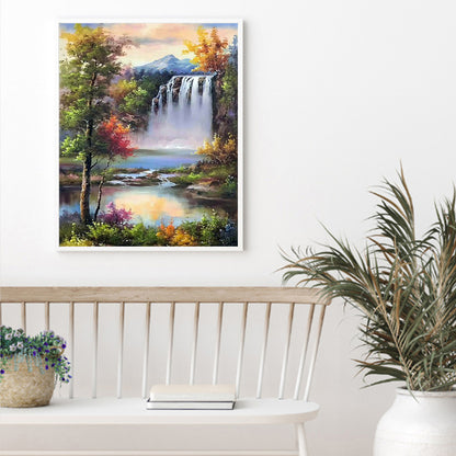 Waterfall Scenery - Full Round Drill Diamond Painting 50*60CM