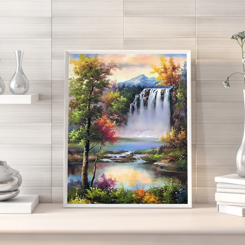 Waterfall Scenery - Full Round Drill Diamond Painting 50*60CM