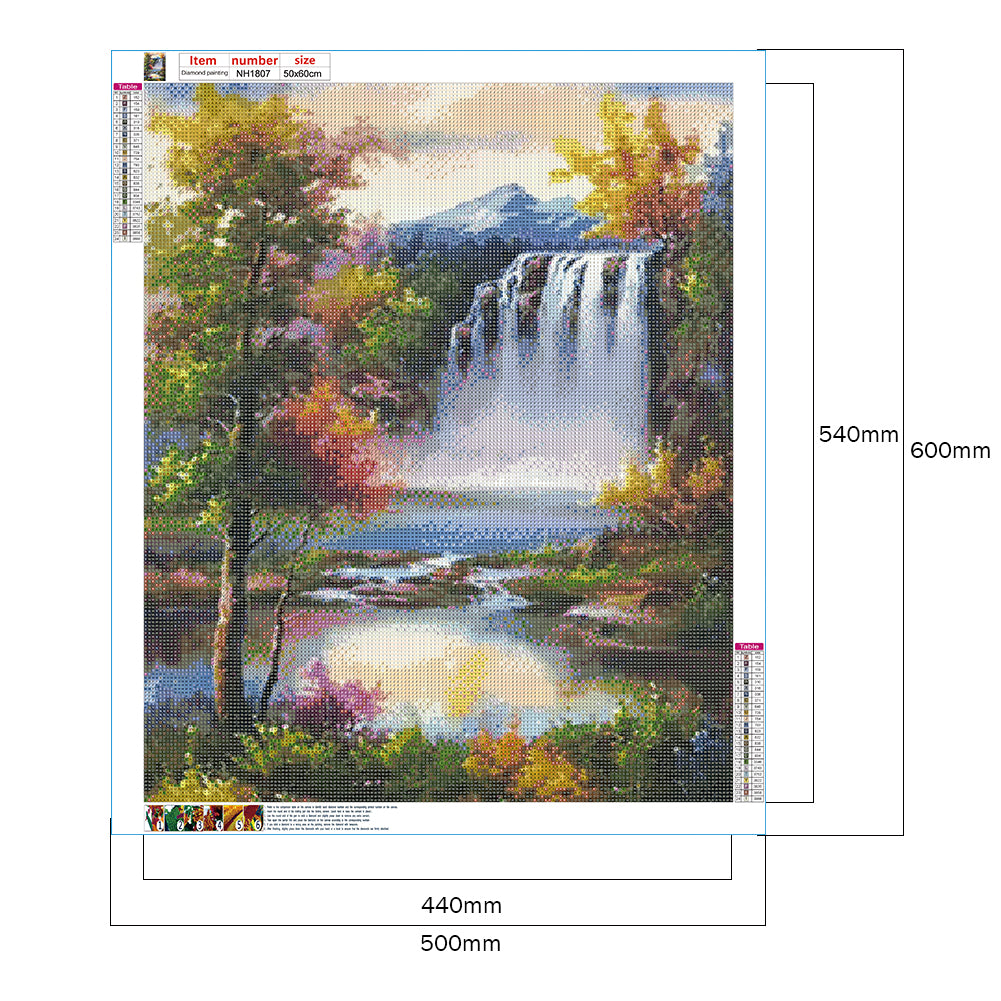 Waterfall Scenery - Full Round Drill Diamond Painting 50*60CM