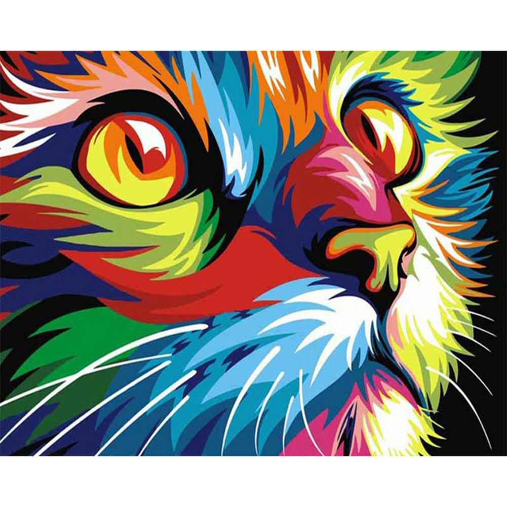 Colorful Cat - Full Round Drill Diamond Painting 60*50CM