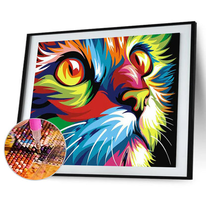 Colorful Cat - Full Round Drill Diamond Painting 60*50CM