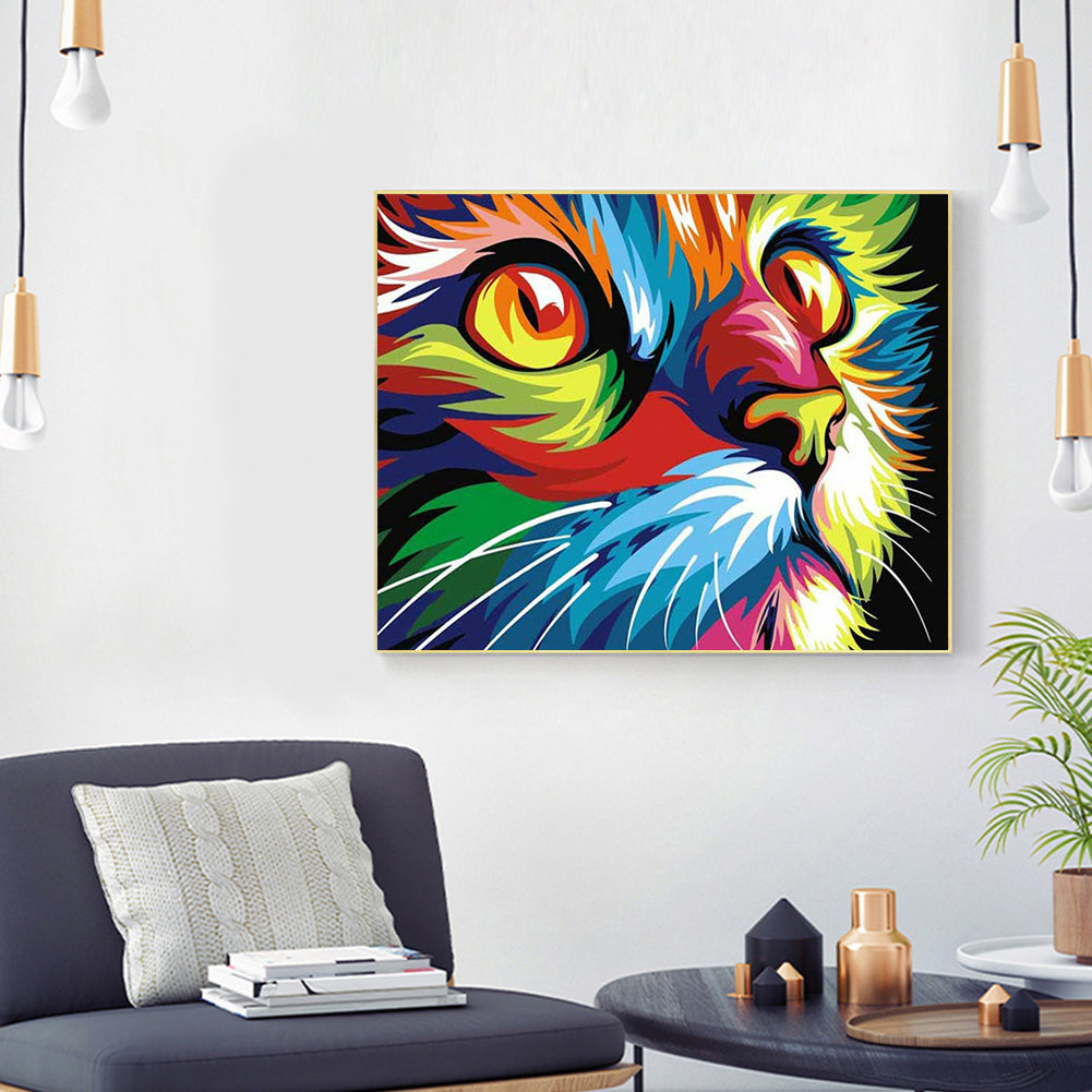 Colorful Cat - Full Round Drill Diamond Painting 60*50CM