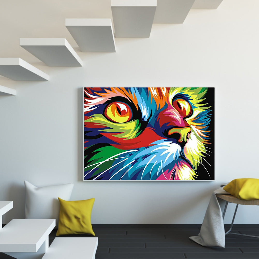 Colorful Cat - Full Round Drill Diamond Painting 60*50CM