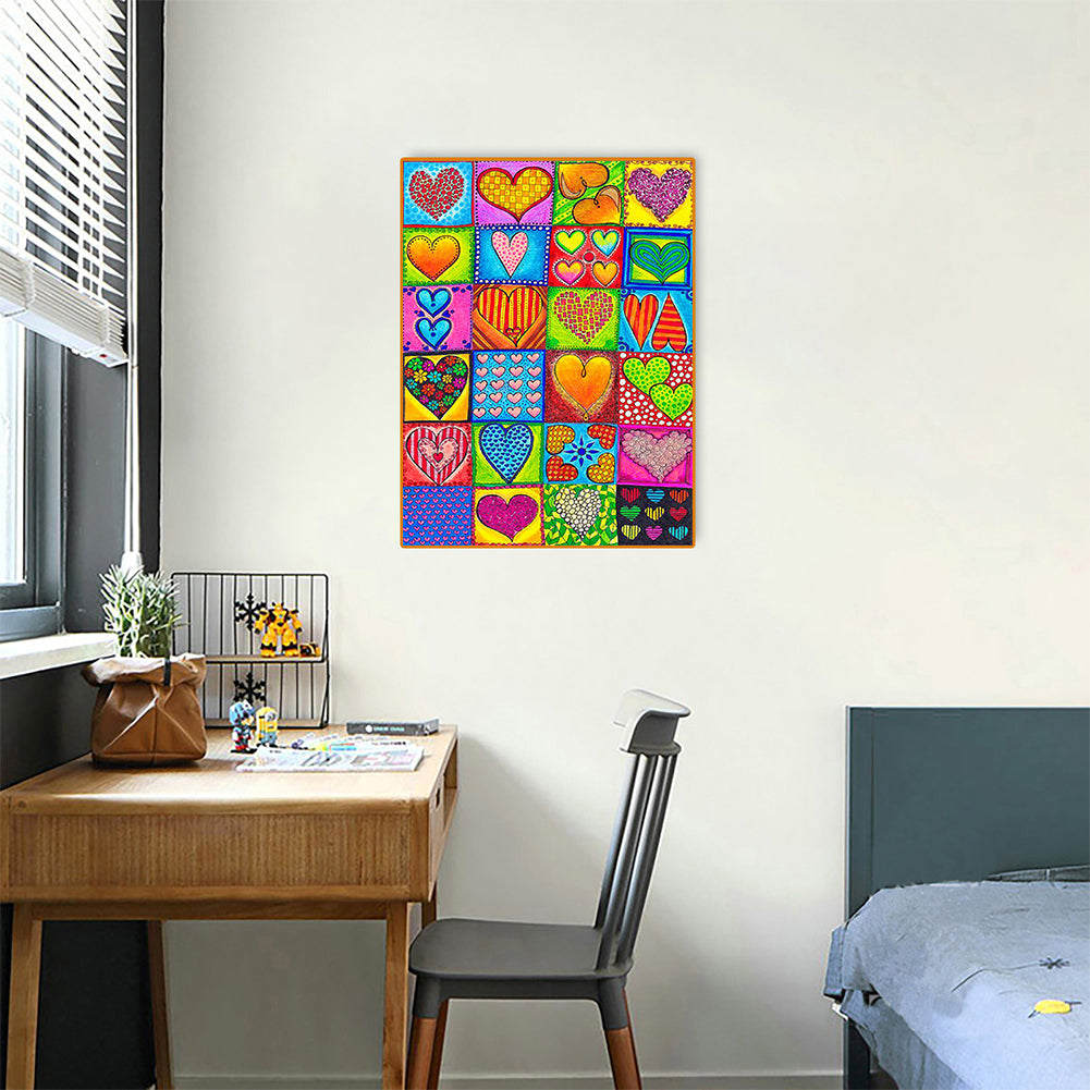 Colorful Hearts - Full Square Drill Diamond Painting 30*40CM