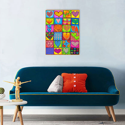 Colorful Hearts - Full Square Drill Diamond Painting 30*40CM