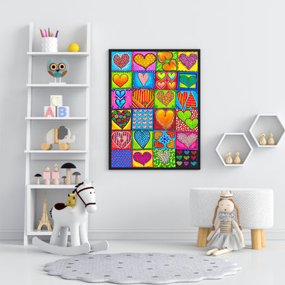 Colorful Hearts - Full Square Drill Diamond Painting 30*40CM