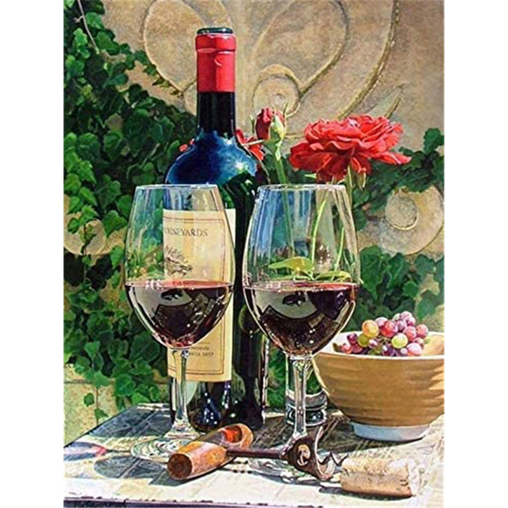Wine - Full Round Drill Diamond Painting 30*40CM