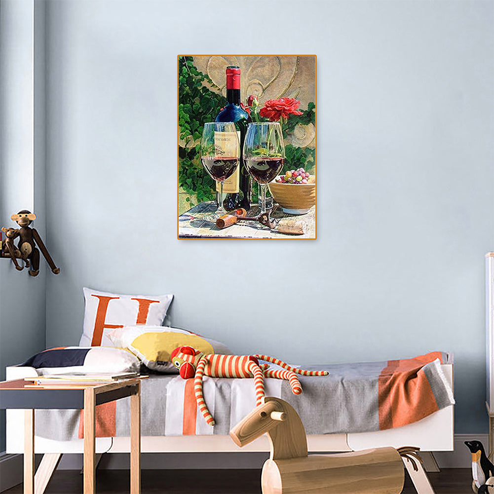 Wine - Full Round Drill Diamond Painting 30*40CM