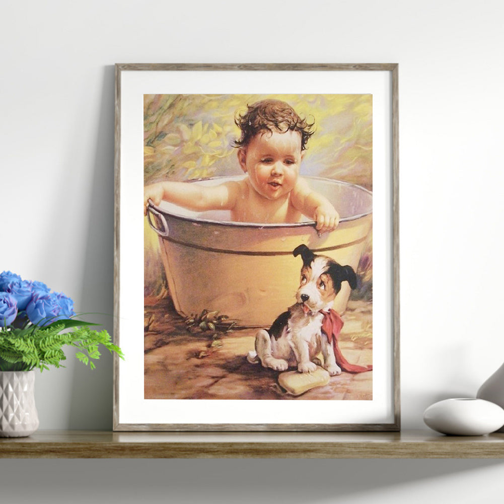 Baby Baby - Full Round Drill Diamond Painting 30*40CM