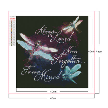 Dragonfly Word Painting - Full Square Drill Diamond Painting 40*40CM