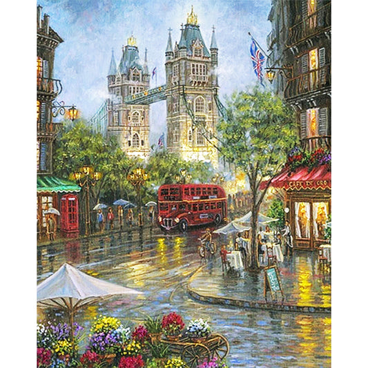 Small Town Street - Full Square Drill Diamond Painting 50*60CM