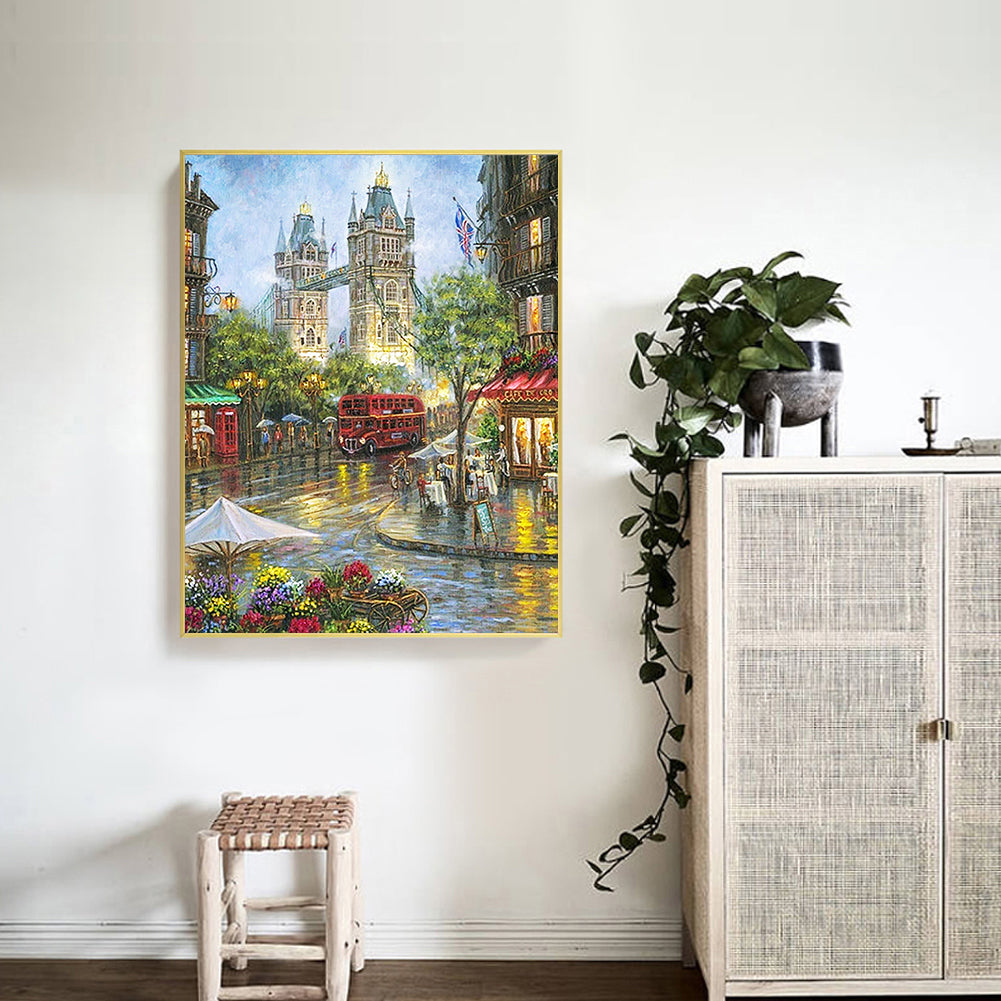 Small Town Street - Full Square Drill Diamond Painting 50*60CM