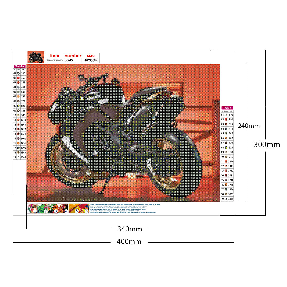 Motorcycle - Full Round Drill Diamond Painting 40*30CM