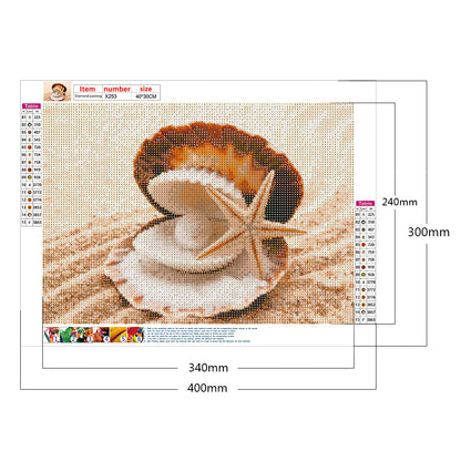 Sea Shells - Full Round Drill Diamond Painting 40*30CM