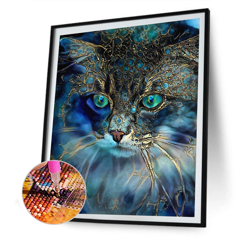 Cat - Full Round Drill Diamond Painting 40*50CM