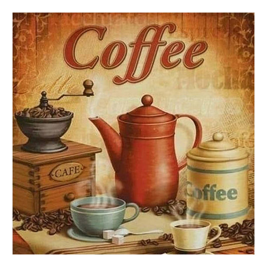 Coffee - Full Round Drill Diamond Painting 45*45CM