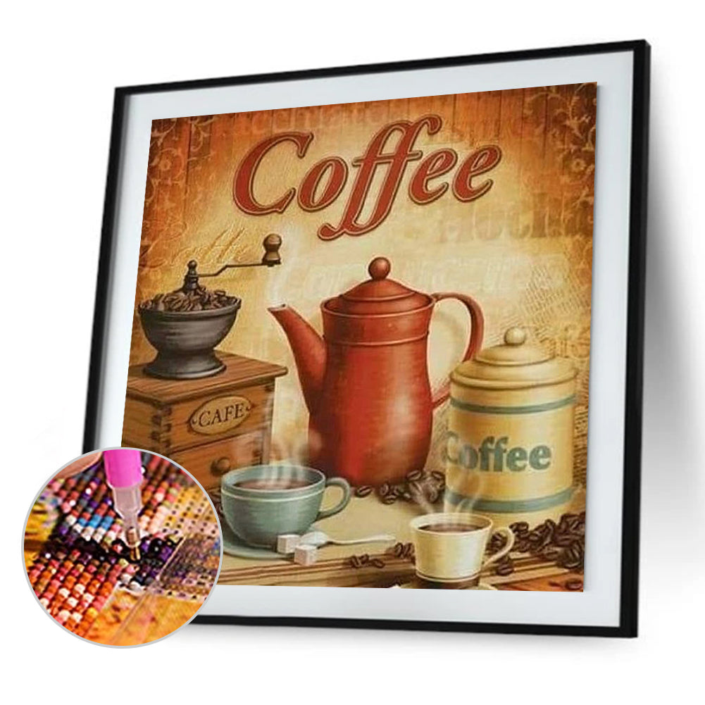 Coffee - Full Round Drill Diamond Painting 45*45CM