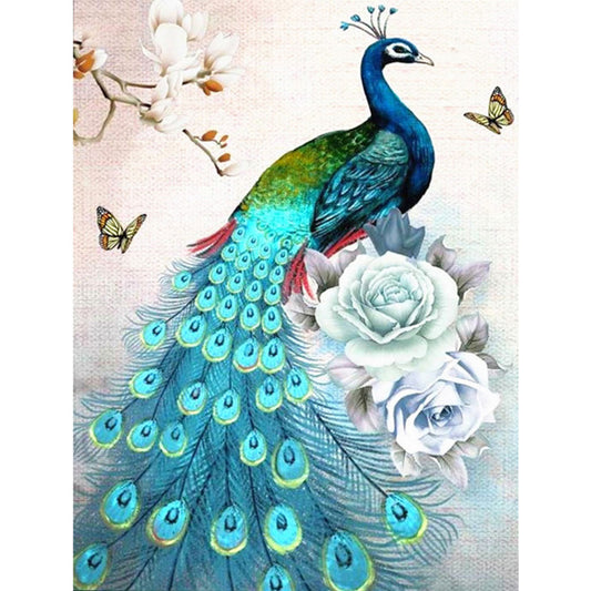 Peacock - Full Round Drill Diamond Painting 30*40CM