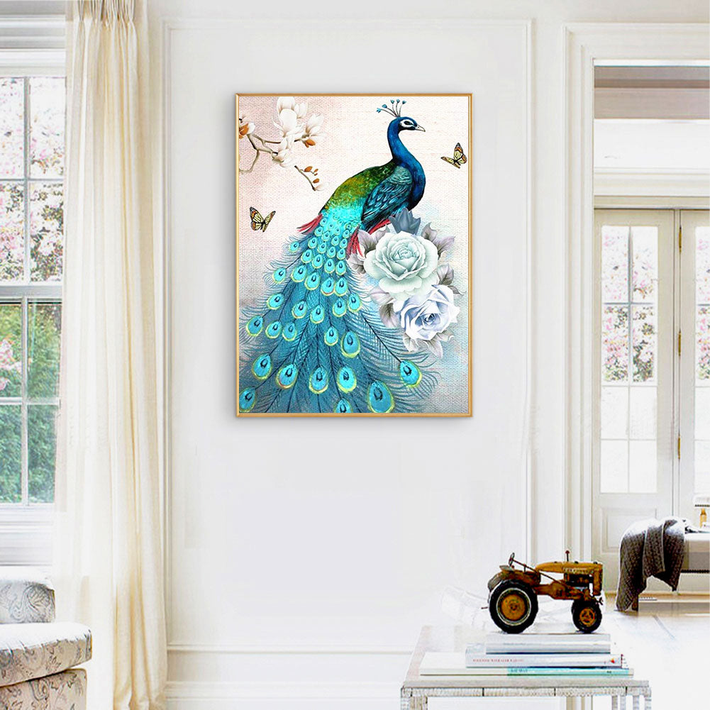 Peacock - Full Round Drill Diamond Painting 30*40CM