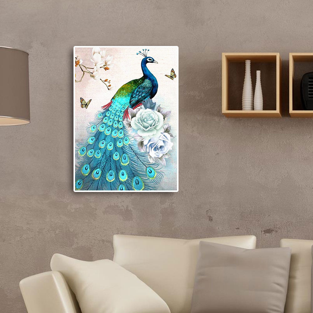 Peacock - Full Round Drill Diamond Painting 30*40CM