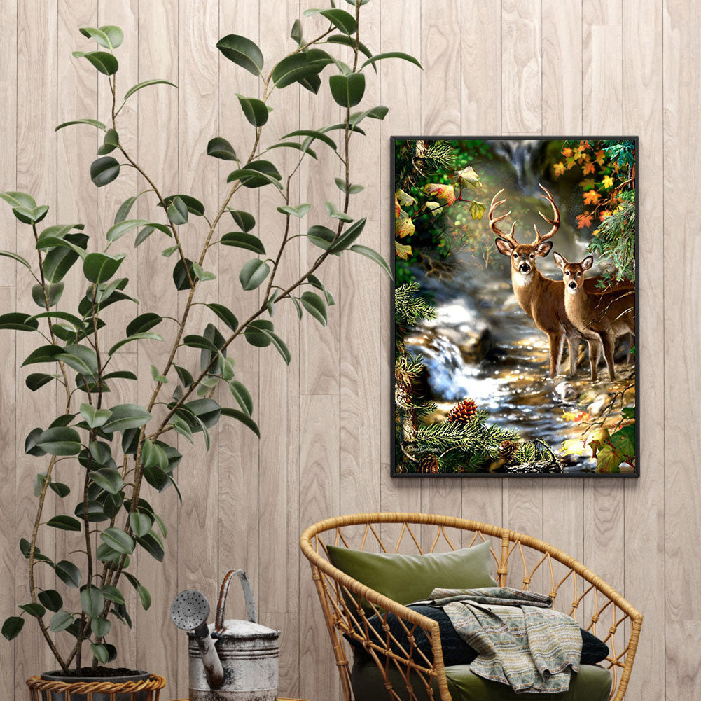Deer - Full Round Drill Diamond Painting 30*40CM