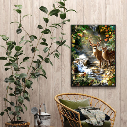 Deer - Full Round Drill Diamond Painting 30*40CM