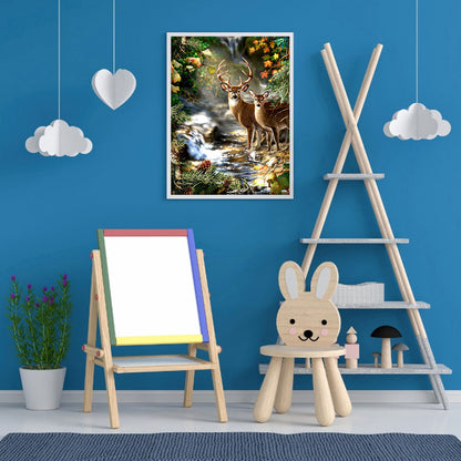 Deer - Full Round Drill Diamond Painting 30*40CM