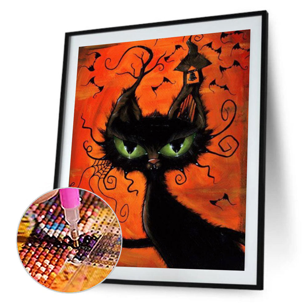 Cat - Full Round Drill Diamond Painting 30*40CM