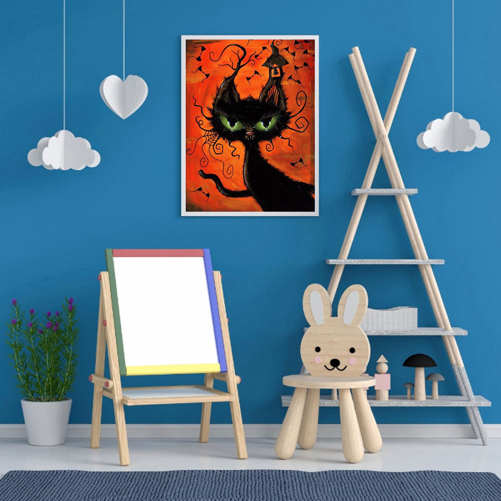 Cat - Full Round Drill Diamond Painting 30*40CM