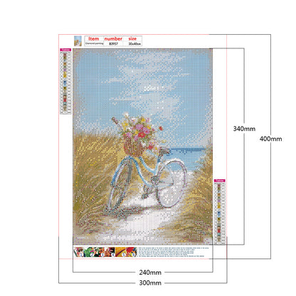 Pastoral Bike - Full Round Drill Diamond Painting 30*40CM