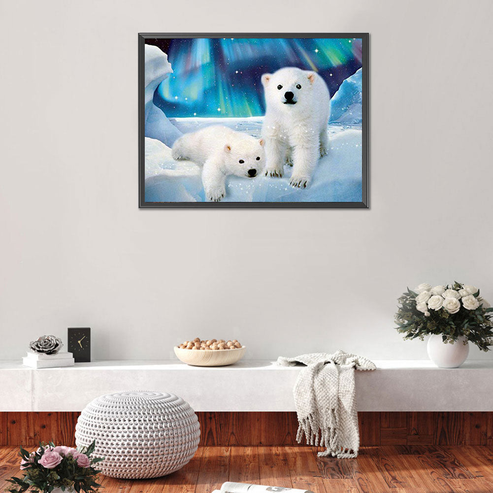 Polar Bear - Full Round Drill Diamond Painting 40*30CM