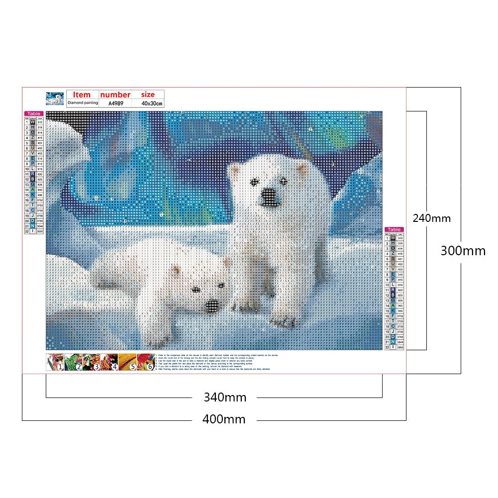 Polar Bear - Full Round Drill Diamond Painting 40*30CM