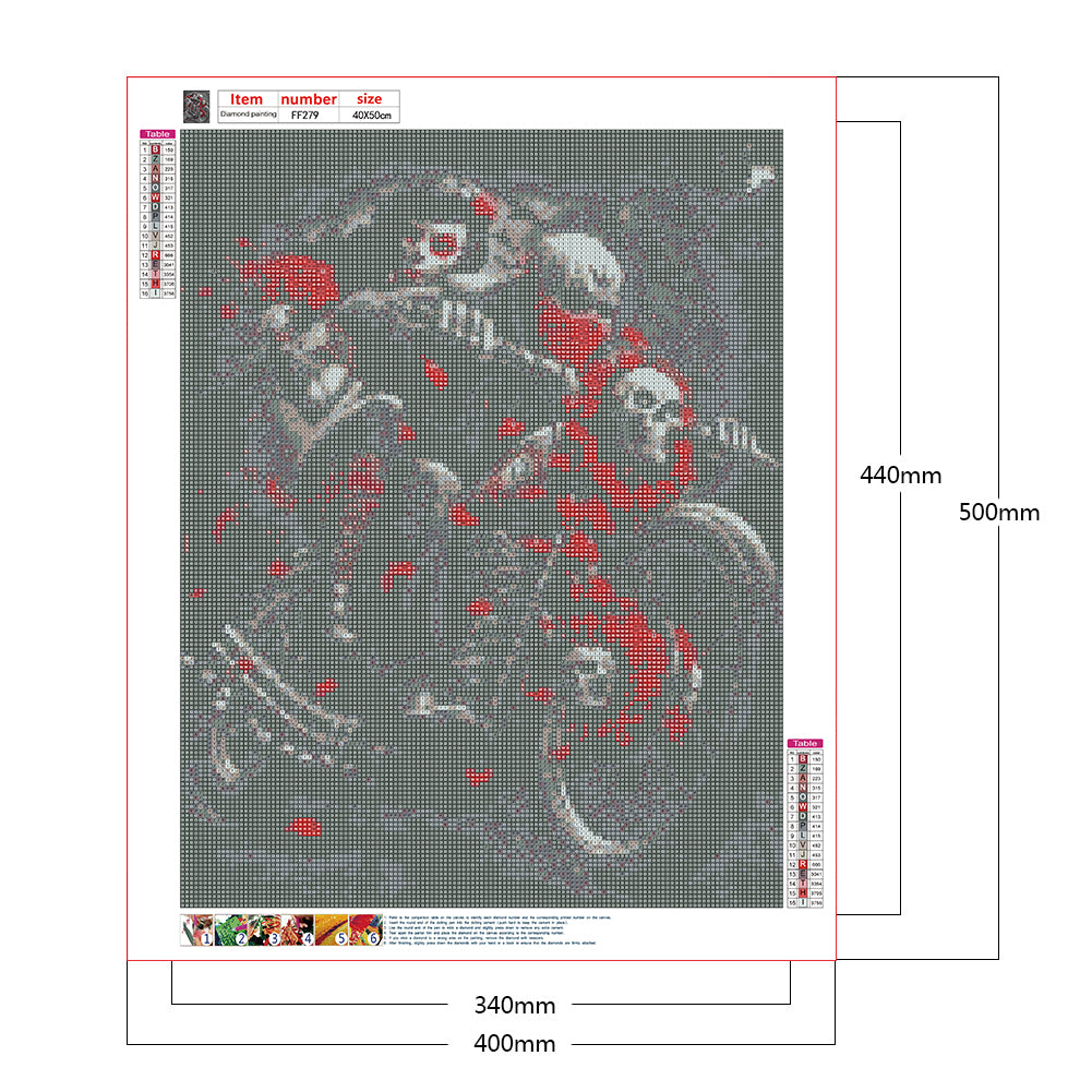 Skeleton Motorcycle - Full Square Drill Diamond Painting 40*50CM