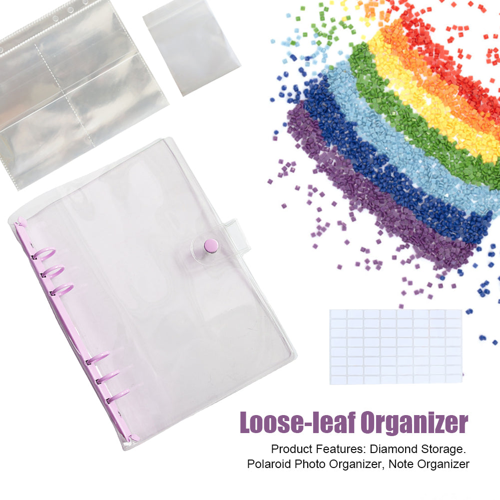 Diamond Painting Storage Book Beads Container Clear Loose Leaf A5 Binder