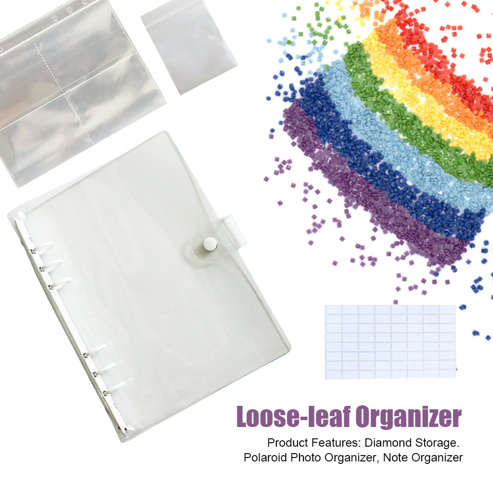 Diamond Painting Storage Book Beads Container Clear Loose Leaf A5 Binder