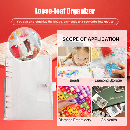 Diamond Painting Storage Book Beads Container Clear Loose Leaf A5 Binder