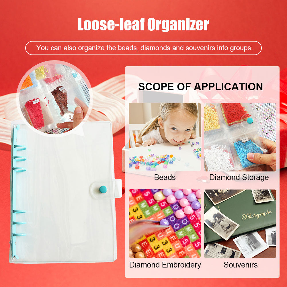 Diamond Painting Storage Book Beads Container Clear Loose Leaf A5 Binder