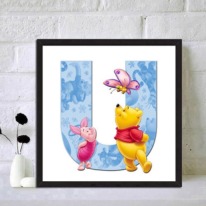 Pooh Letter U - Full Round Drill Diamond Painting 40*40CM