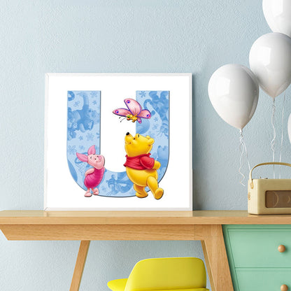 Pooh Letter U - Full Round Drill Diamond Painting 40*40CM