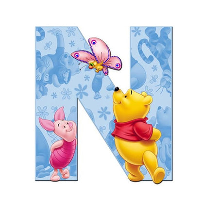 Pooh Letter N - Full Round Drill Diamond Painting 40*40CM