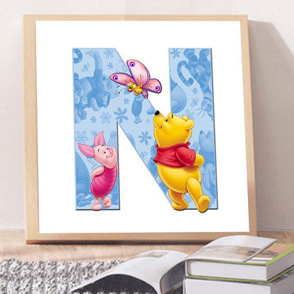 Pooh Letter N - Full Round Drill Diamond Painting 40*40CM