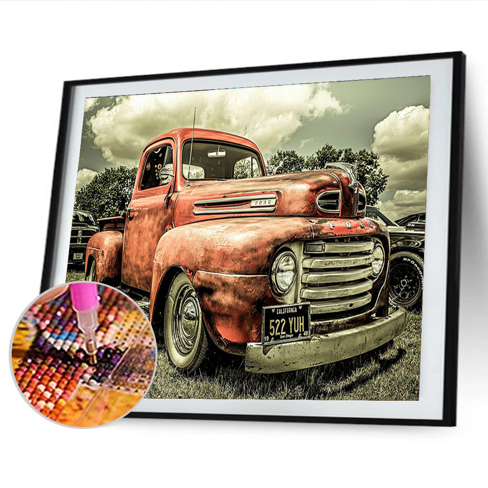 Classic Cars - Full Round Drill Diamond Painting 40*30CM