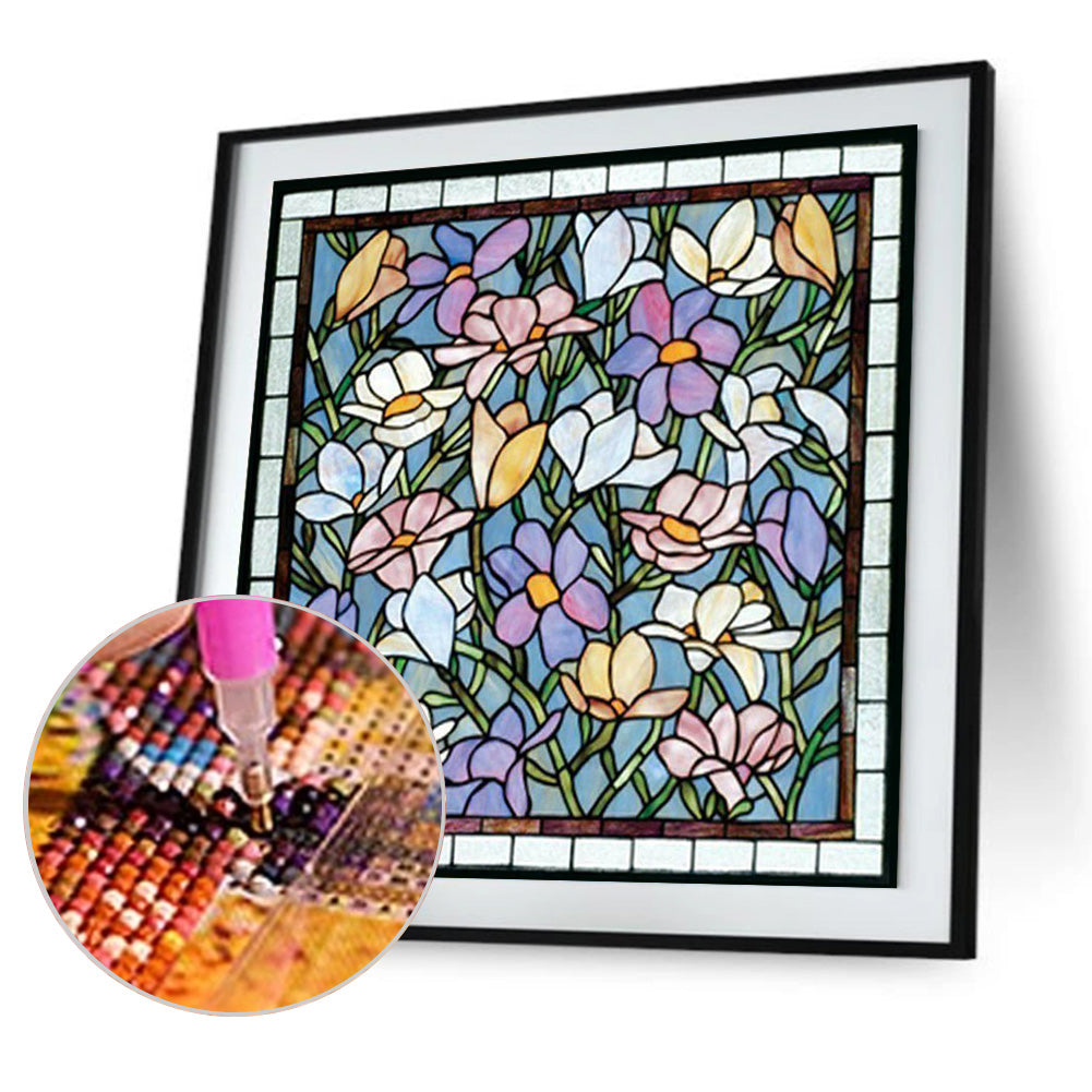 Texture Flowers - Full Round Drill Diamond Painting 30*30CM