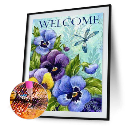 Pansy - Full Round Drill Diamond Painting 30*40CM