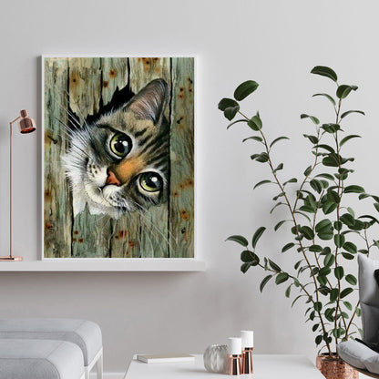 Cat - Full Round Drill Diamond Painting 30*40CM