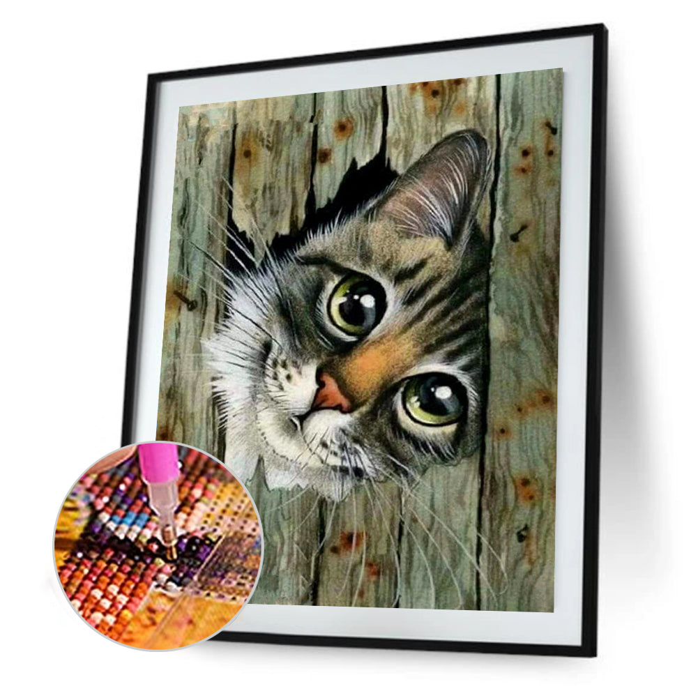 Cat - Full Round Drill Diamond Painting 30*40CM