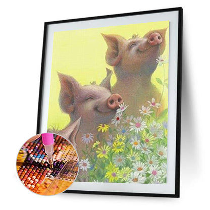 Daisy And Piglet - Full Round Drill Diamond Painting 30*40CM
