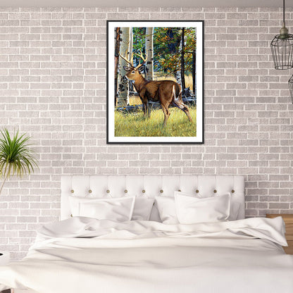 Deer - Full Round Drill Diamond Painting 30*40CM