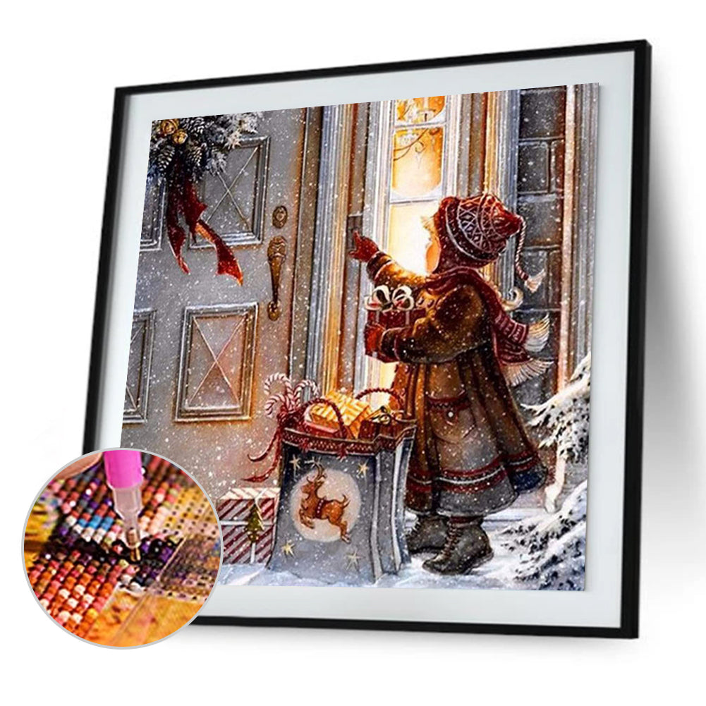 Child Giving Gift - Full Round Drill Diamond Painting 40*40CM